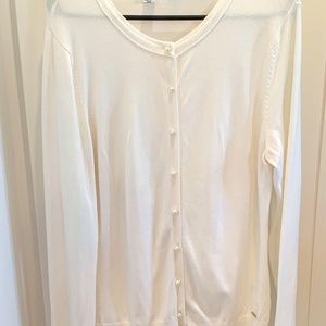 White cream cardigan with pearl buttons